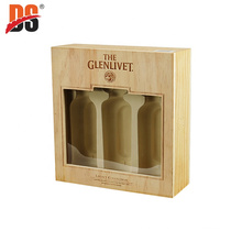 DS Wholesale 3 Bottle Wine Packaging Box Customized Wooden Wine Gift Box